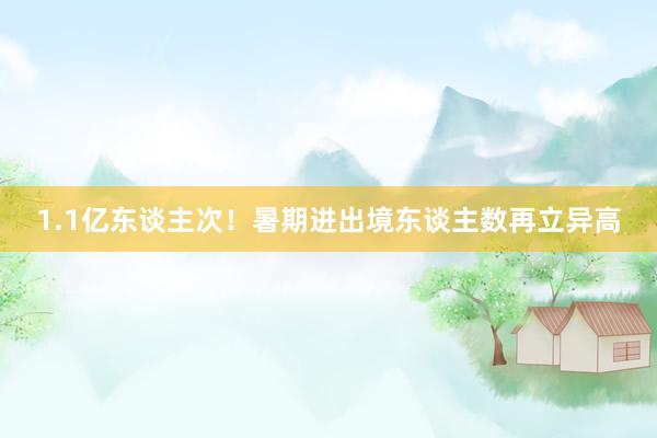 1.1亿东谈主次！暑期进出境东谈主数再立异高